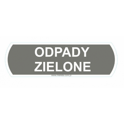 Duża naklejka na kosze do segregacji ODPADY ZIELONE Merida